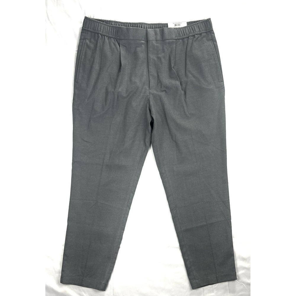 Alfani Mens Grey Melange Straight Leg Elastic Waist Stretch Pants 2XL 100154228M